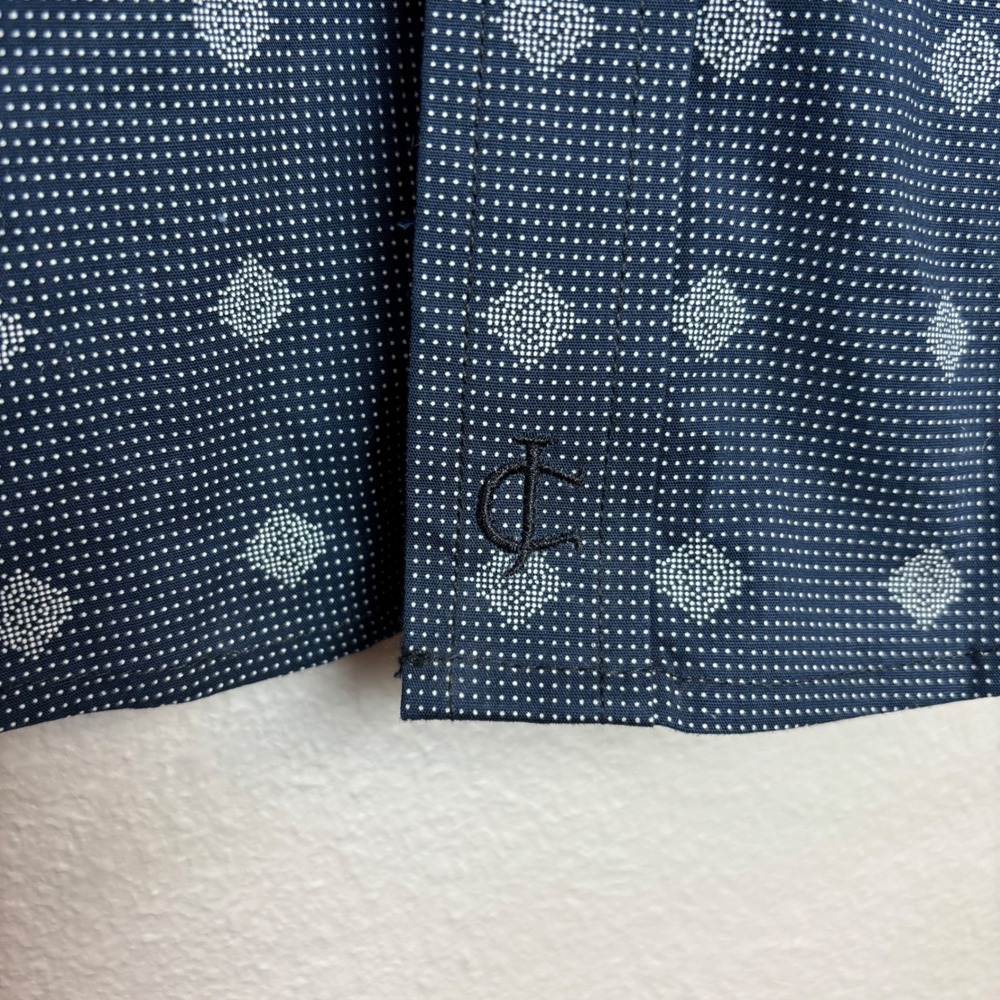 Cody James Mens S Navy Blue Galaxy Geo Diamond Print Button Shirt Cowboy Western - Picture 6 of 15